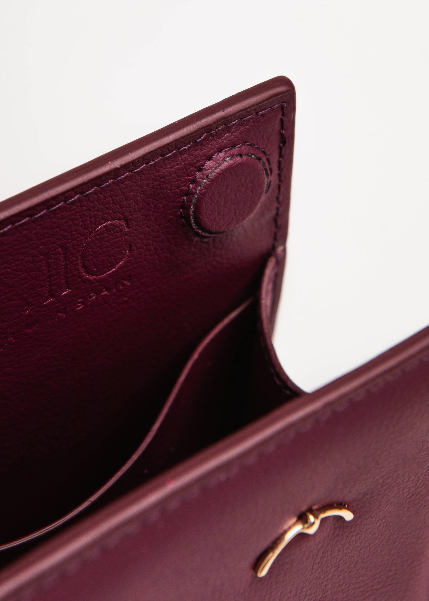 Qosmic Elara Nebula - burgundy handbag - opened bag